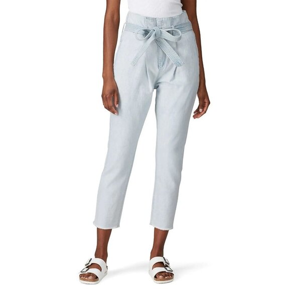 DL1961 Susie Paper Bag High Rise Light Wash Blue Denim Jeans Women's Size 27 - Picture 1 of 16